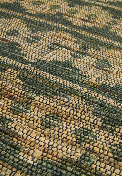 H&S - Aspen Cotton & Jute Runner  Green