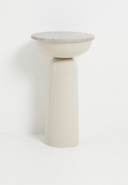 Gigi side table - beige marble