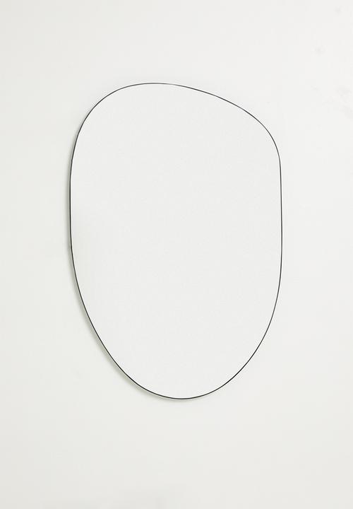 Round Organic Shape Mirror - Black