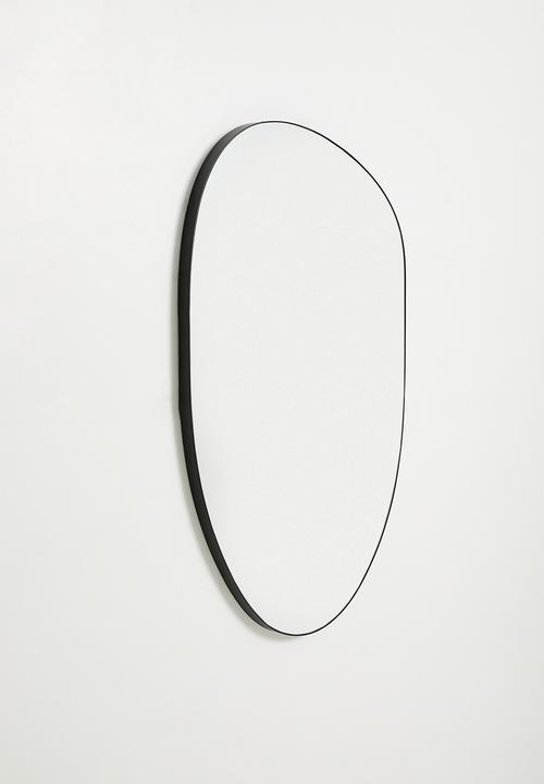 Sixth Floor - Round Organic Shape Mirror - Black