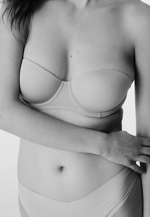H&M - Padded microfibre balconette bra - beige