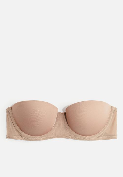 H&M - Padded microfibre balconette bra - beige