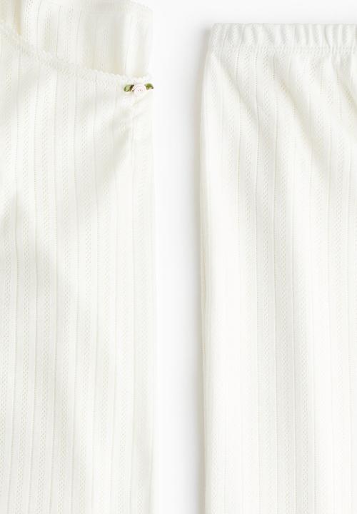H&M - Cotton pointelle pyjamas - white