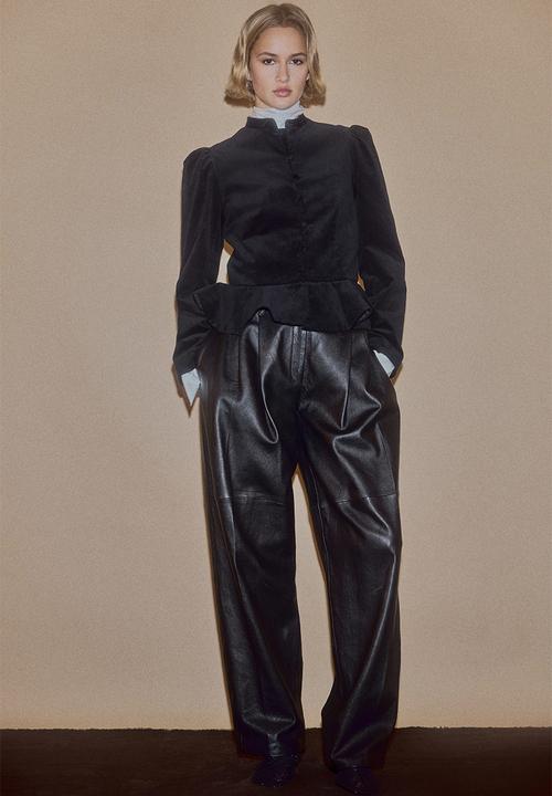 H&M - Velvet peplum jacket - black