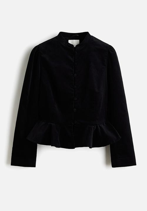 H&M - Velvet peplum jacket - black