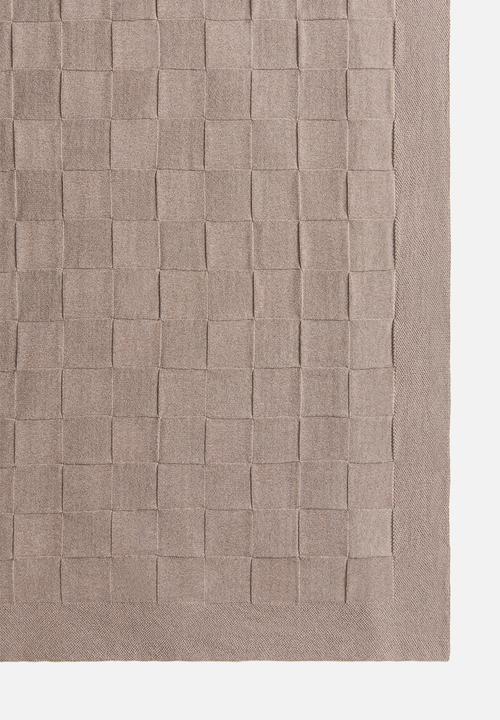 H&M - Knitted cotton blanket - dark beige
