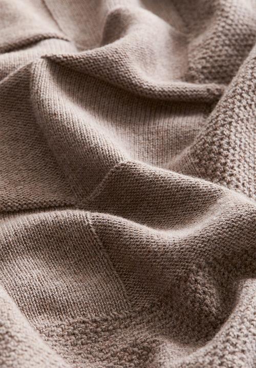 H&M - Knitted cotton blanket - dark beige