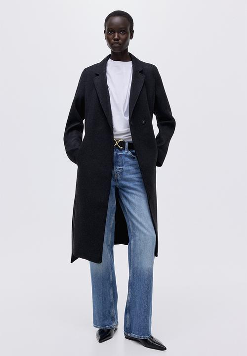 H&M - Tie-belt coat - black