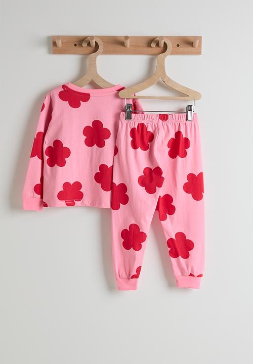 Pop Candy - Red floral aop pj set - pink/ladybug