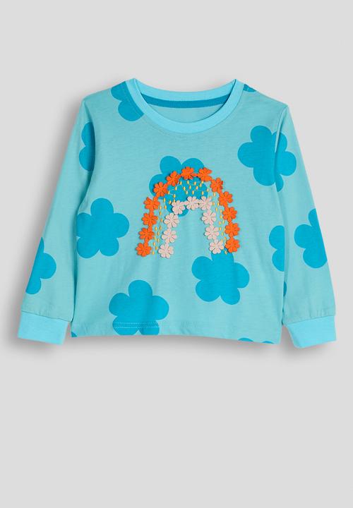 Pop Candy - Blue floral aop pj set - blue/raiinbow