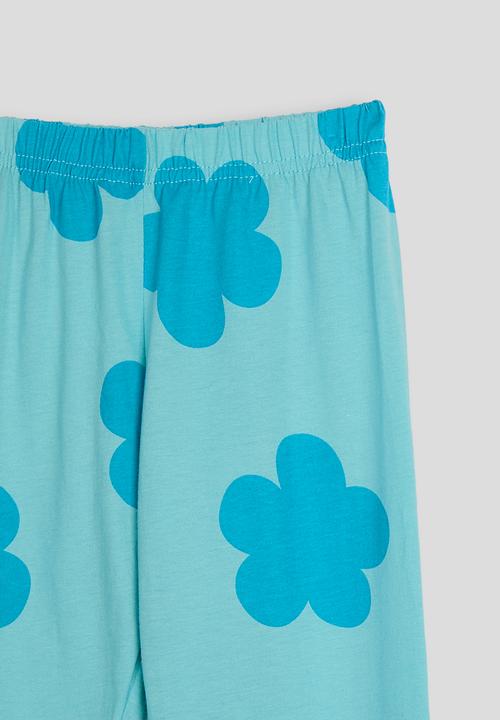 Pop Candy - Blue floral aop pj set - blue/raiinbow