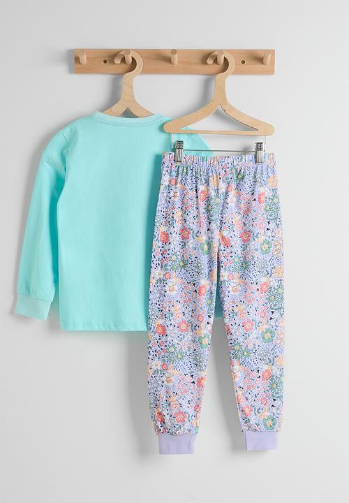 Pop Candy - Mouse placement & print pj set - aqua blue/floral multi
