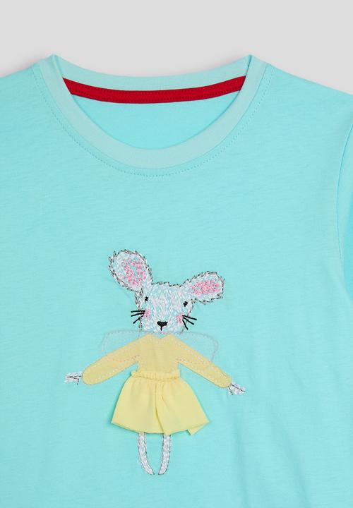 Pop Candy - Mouse placement & print pj set - aqua blue/floral multi