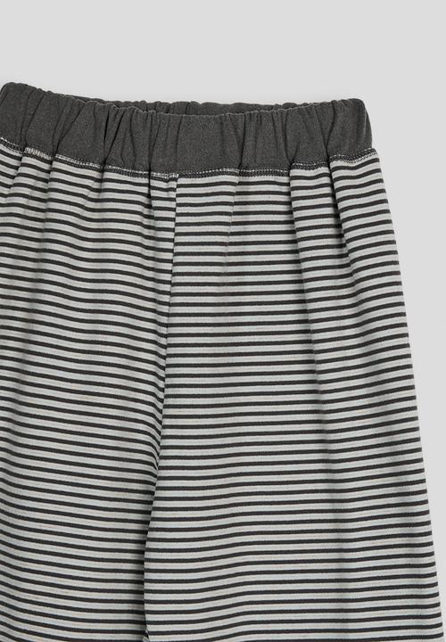 Pop Candy - Patch pocket tee with striped pants pj set - grey