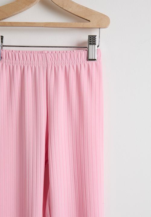 Pop Candy - Ribbed pj set with shoulder frills - pink