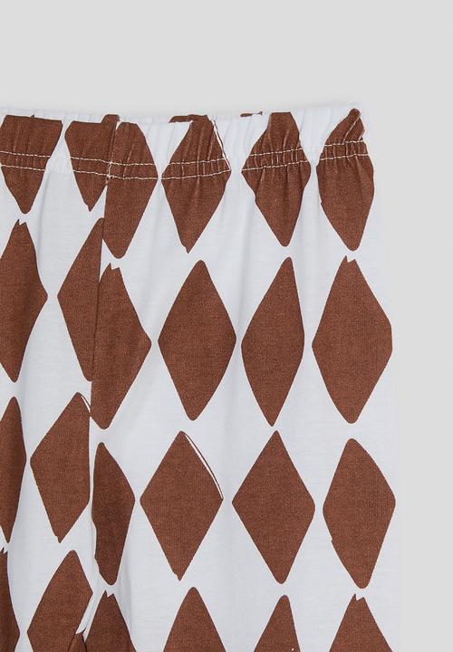 Pop Candy - Harlequin print pj set - saddle brown/dino