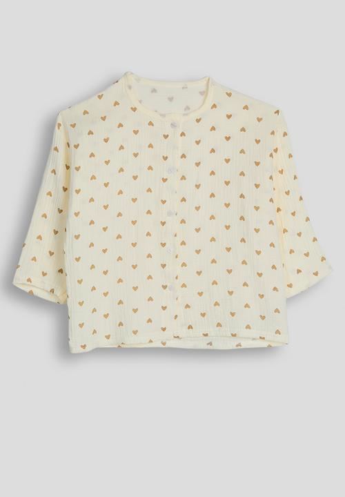 Pop Candy - Soft cotton pj set - cream/heart aop
