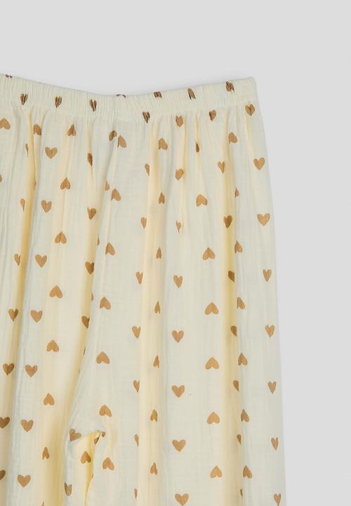 Pop Candy - Soft cotton pj set - cream/heart aop