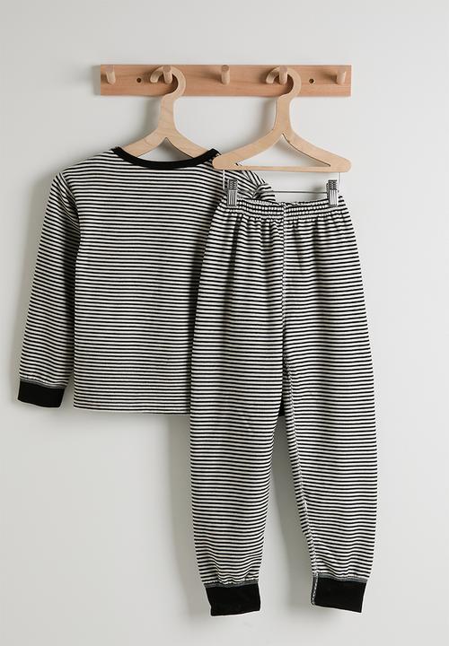 Pop Candy - Striped pj set - black