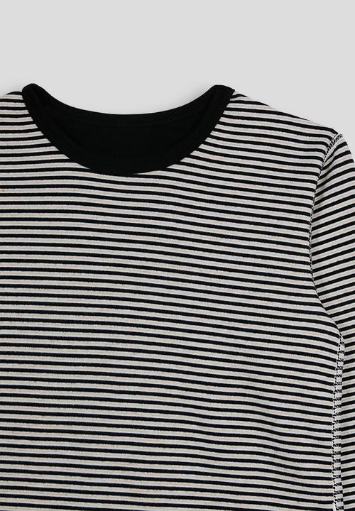 Pop Candy - Striped pj set - black