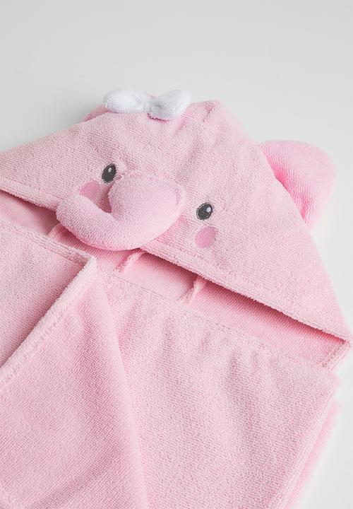 Pop Candy - Elephant hooded towel box set - pink