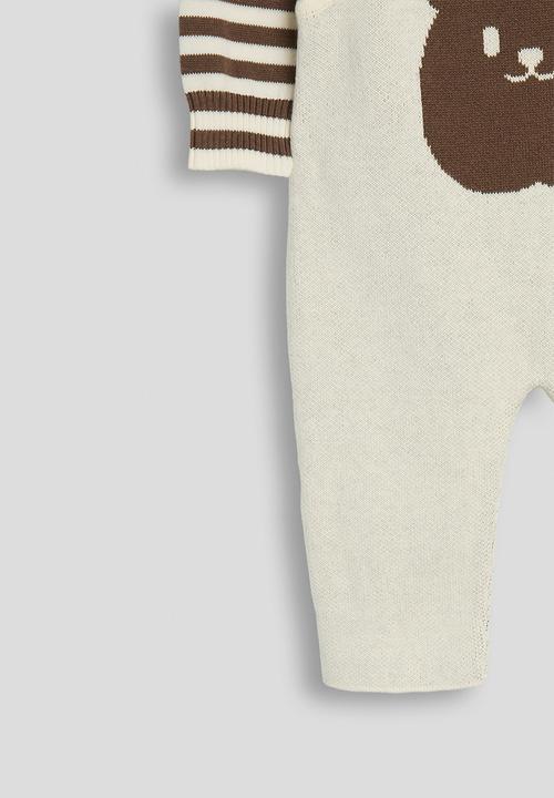 Pop Candy - Knit romper - brown stripes/cream