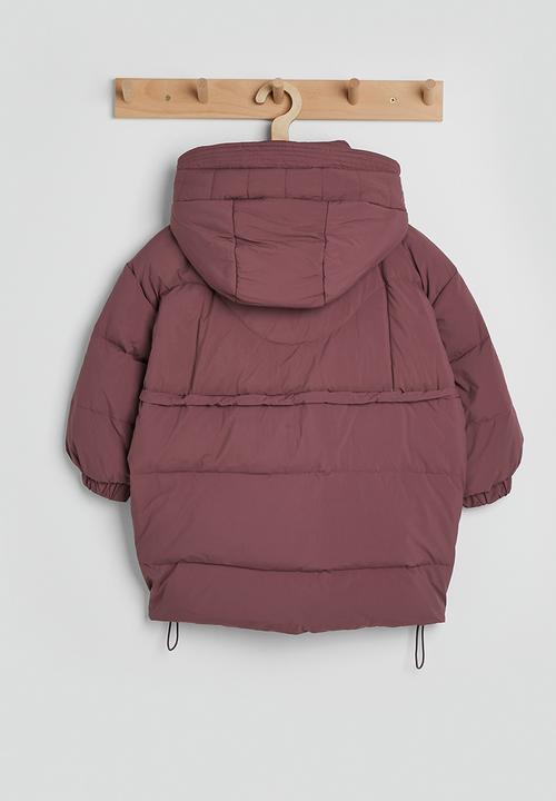 Pop Candy - Utility detailed puffer jacket - brick red