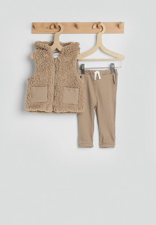 Pop Candy - Novelty fleece vest with leggings - light brown