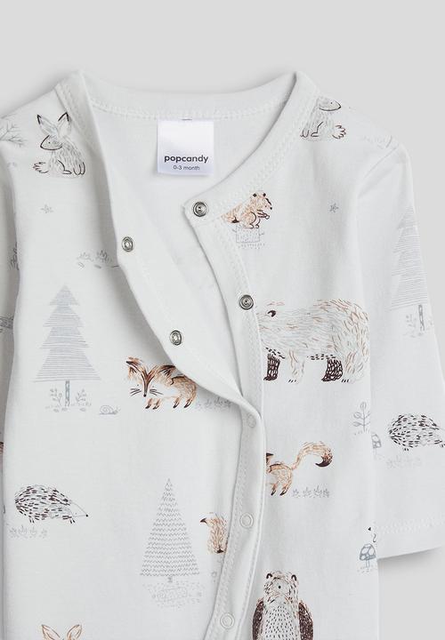 Pop Candy - Onesie and bib - off white/woodland animals
