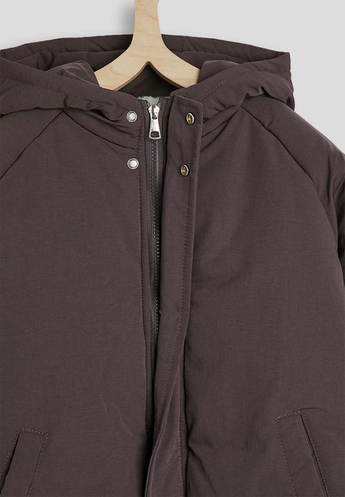 Pop Candy - Faux fur lined padded jacket - umber brown