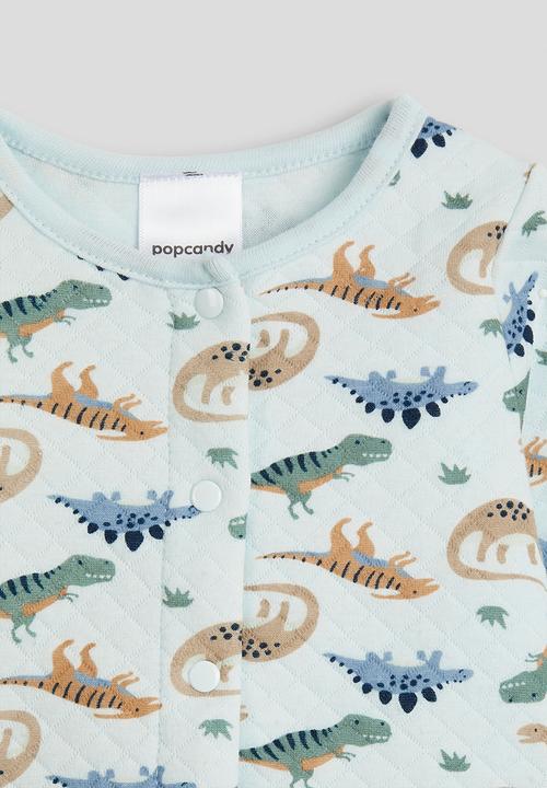 Pop Candy - Quilted cardigan with footed tights - blue/dino multi