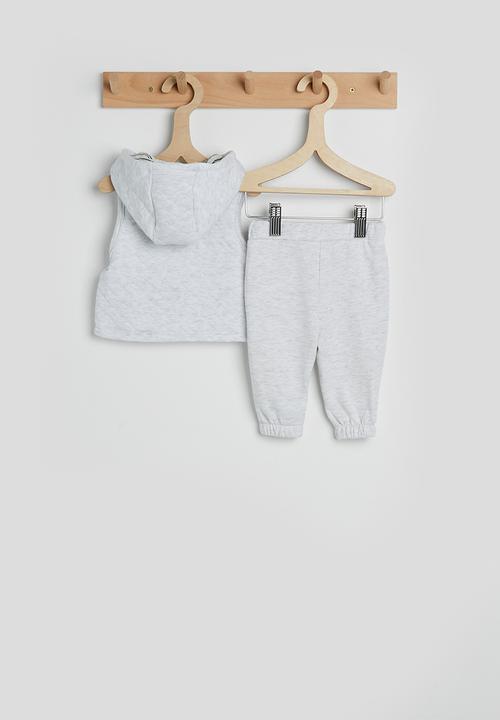 Pop Candy - Hooded vest with joggers - light grey