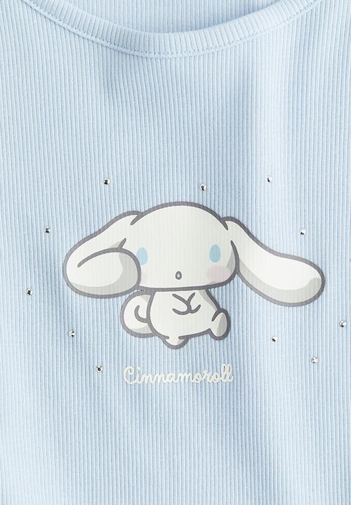 H&M - Print-motif cotton top - light blue/cinnamoroll
