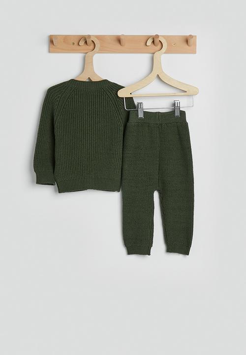 Pop Candy - Knit cardigan & joggers - fern green