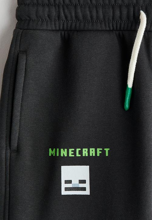 H&M - Printed sweatshirt joggers - black/minecraft