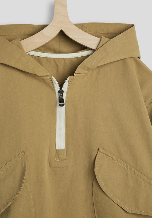 Pop Candy - Drawstring hem jacket - husk brown