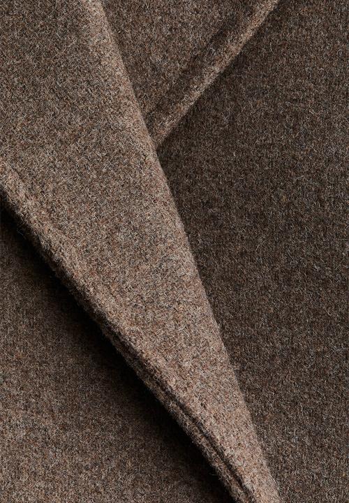 H&M - Tie-belt coat - dark brown marl