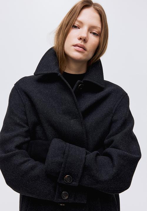 H&M - Car coat - black marl