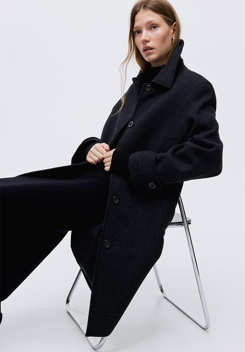 H&M - Car coat - black marl