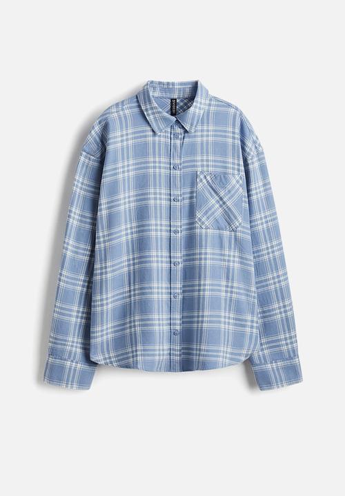 H&M - Oversized cotton shirt - blue checked