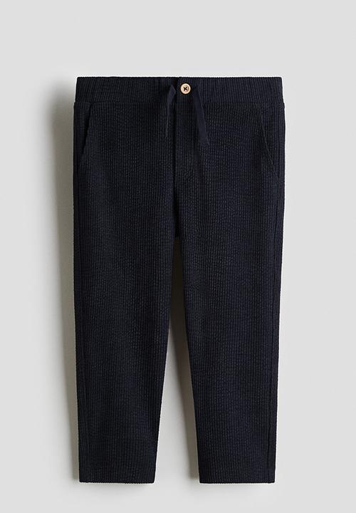 H&M - Ribbed velour trousers - navy blue