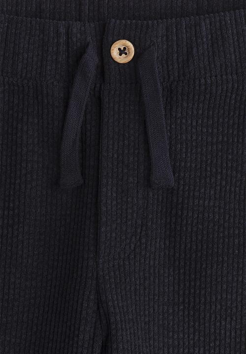 H&M - Ribbed velour trousers - navy blue
