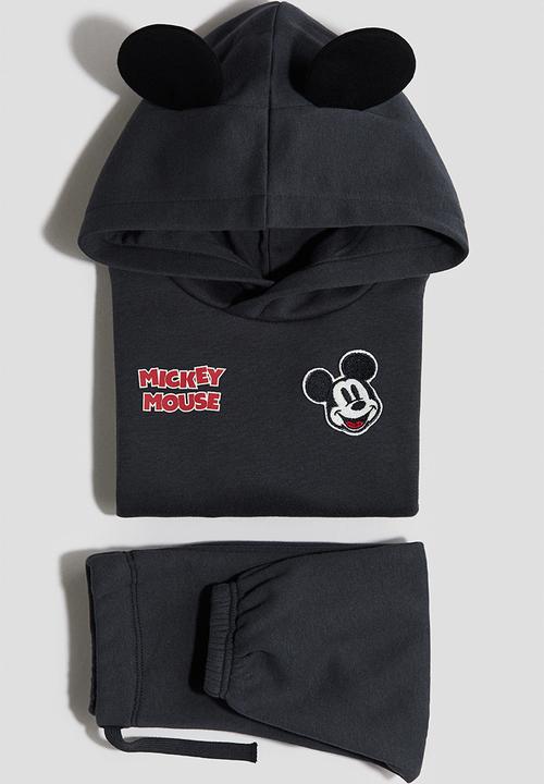 H&M - 2-piece sweatshirt set - dark grey/mickey mouse
