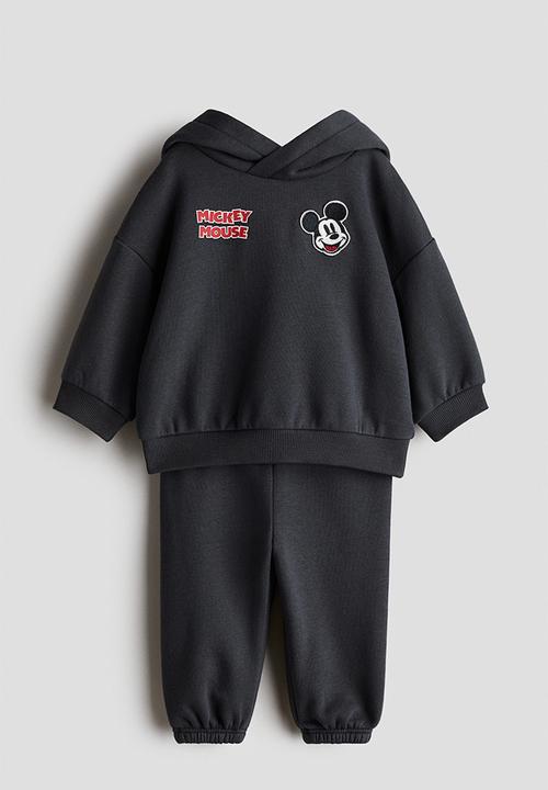 H&M - 2-piece sweatshirt set - dark grey/mickey mouse