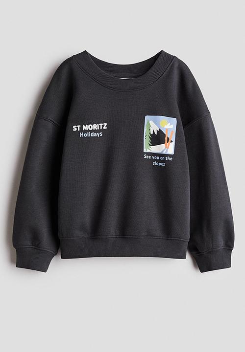 H&M - Printed sweatshirt - dark grey/st moritz