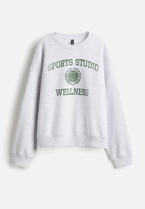H&M - Motif-detail sweatshirt - light grey sports studio
