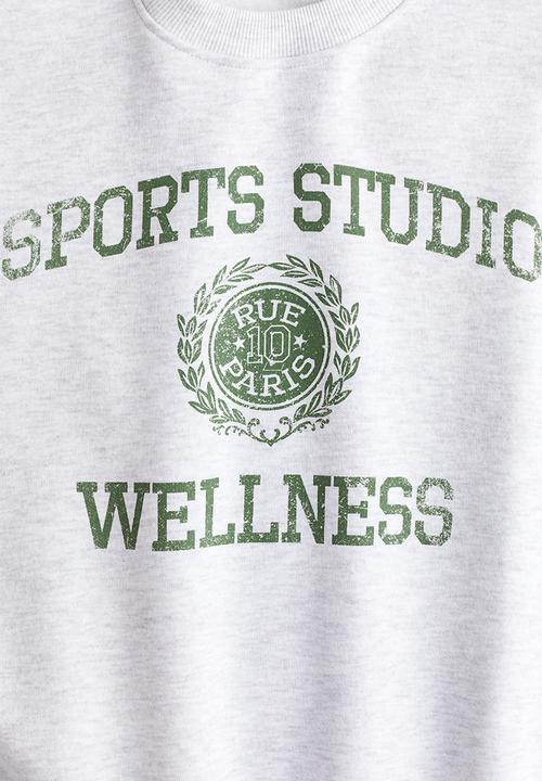H&M - Motif-detail sweatshirt - light grey sports studio