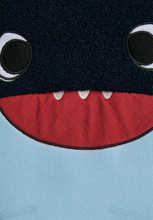 Pop Candy - Boiled faux fur shark character vest - navy/multi
