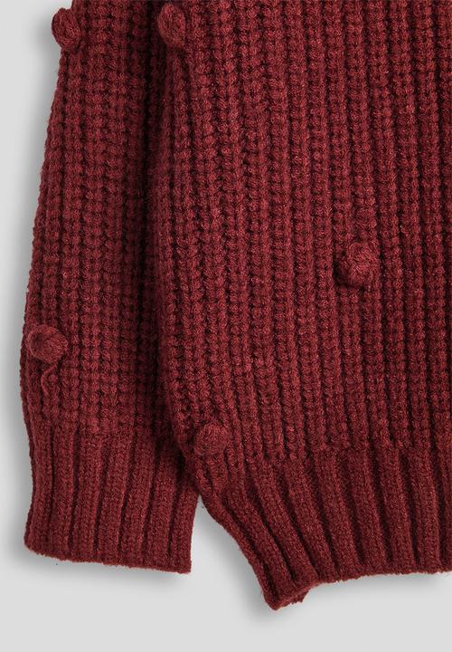 Pop Candy - Pom pom knit jumper - maroon