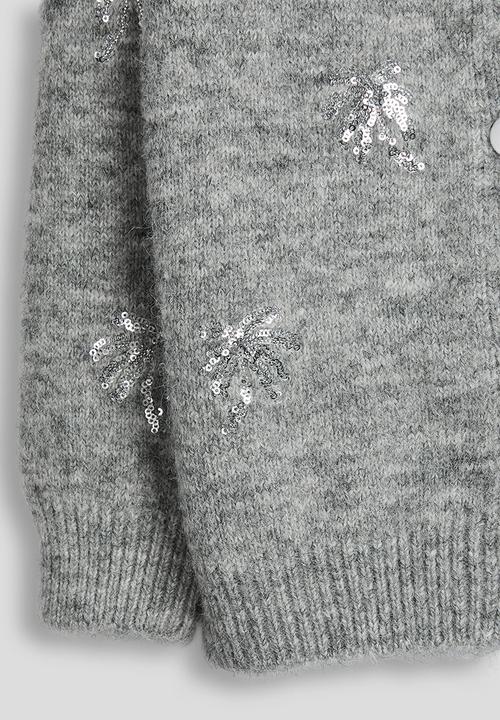 Pop Candy - Melange cardigan with sequin embellishments - grey